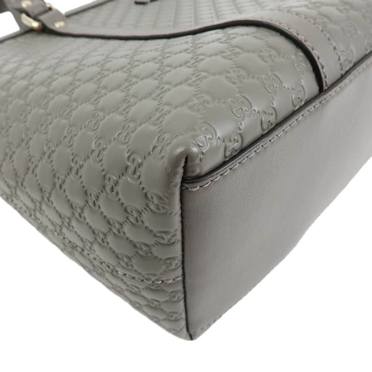 GUCCI Microguccissima Leather 2Way Bag Hand Bag Grey 449656