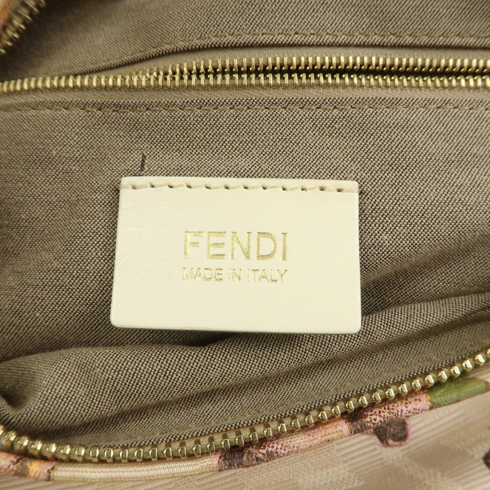FENDI Canvas Leather Shoulder Bag Hand Bag Pink Ivory 8BR448