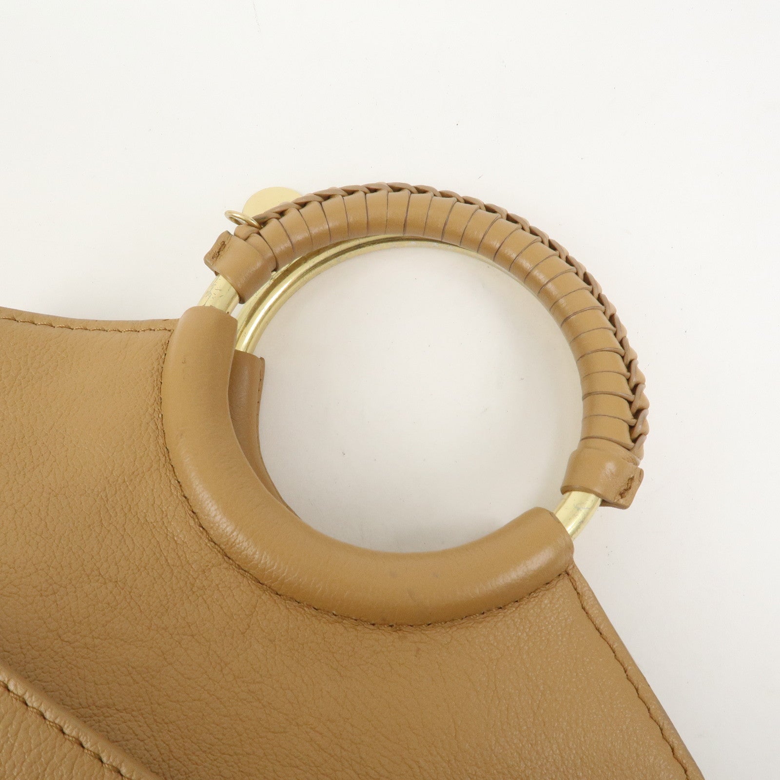 Chloe See by Chloe Leather 2Way Bag Hand Bag Shoulder Bag Beige