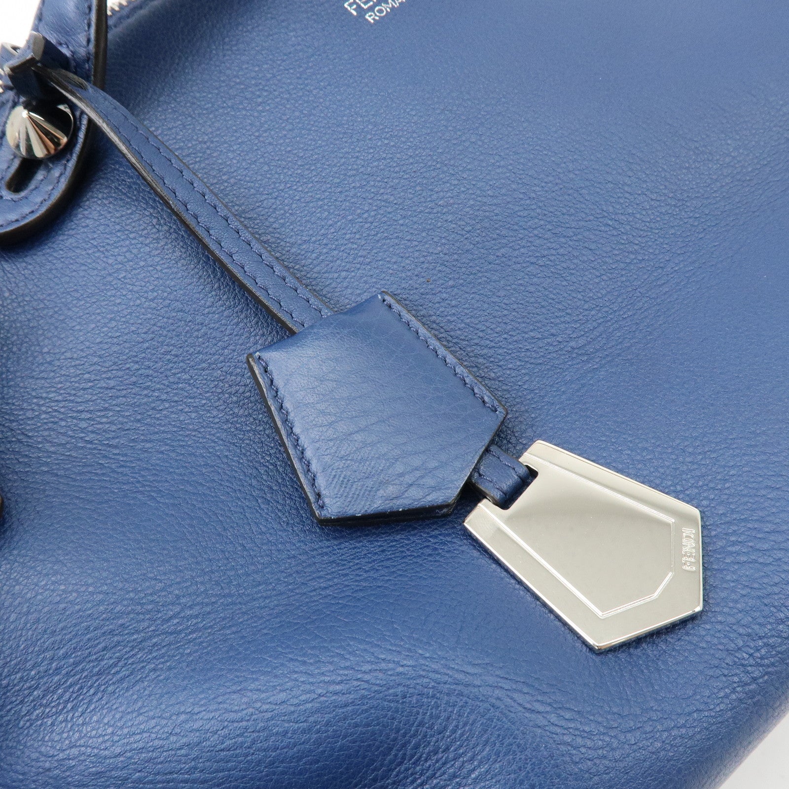 FENDI By The Way Leather 2Way Bag Hand Bag Shoulder Bag Blue 8BL124