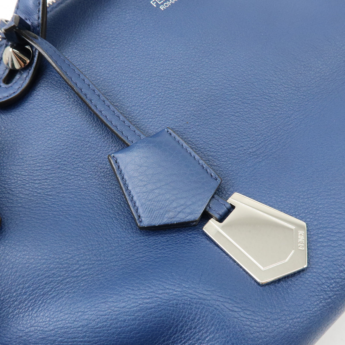 FENDI By The Way Leather 2Way Bag Hand Bag Shoulder Bag Blue 8BL124