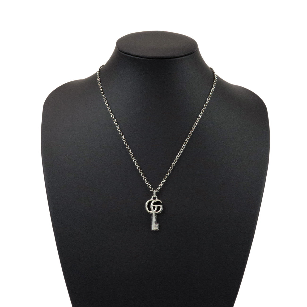 GUCCI Double G Arabesque Key Necklace SV925 Silver