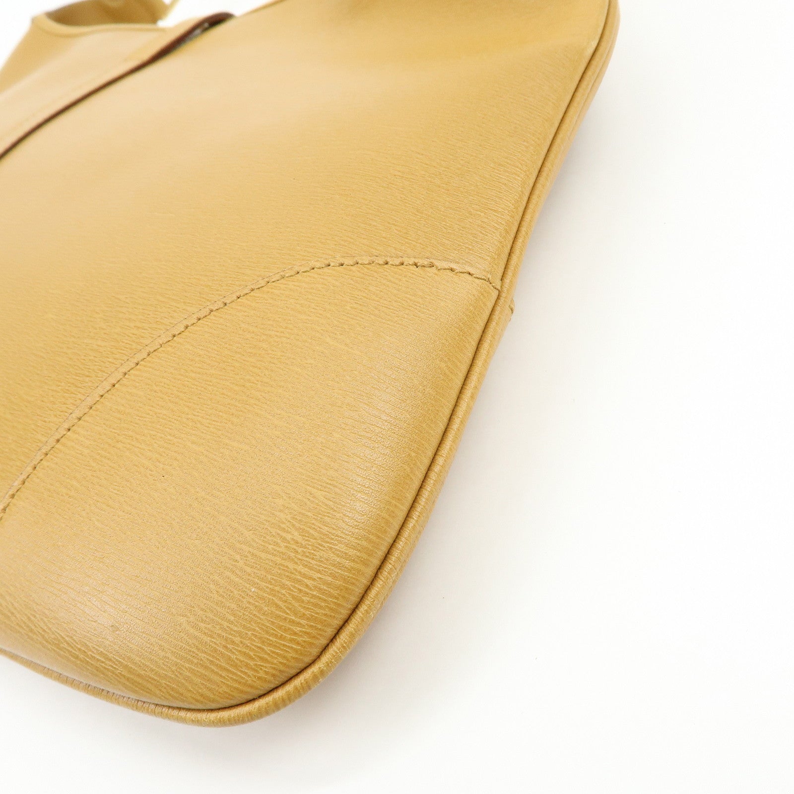 GUCCI Bamboo Jackie Leather Shoulder Bag Hand Bag Yellow 001 4061