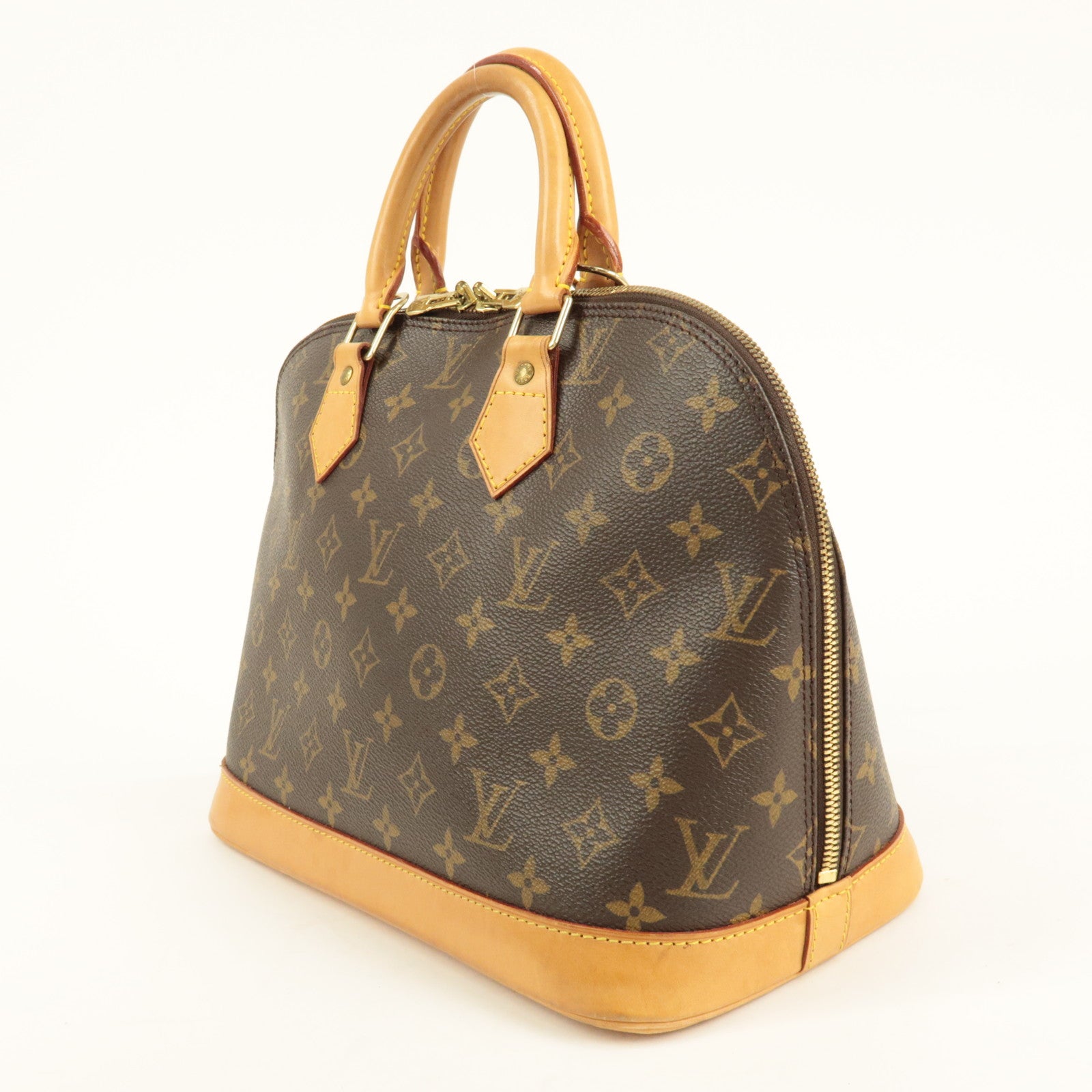 Louis Vuitton Monogram Alma Hand Bag Brown M51130 Used