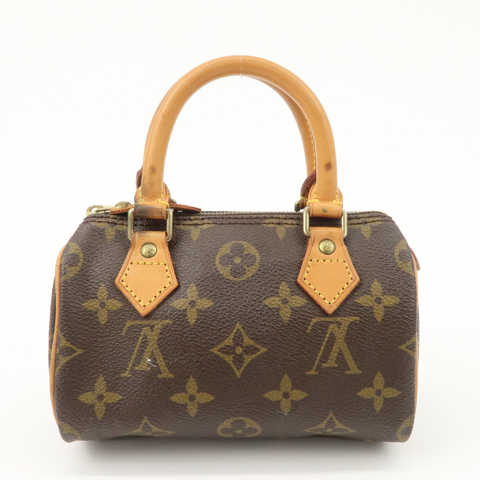 Louis Vuitton Monogram Mini Speedy Hand Bag & Strap TH0955 J00145 Used