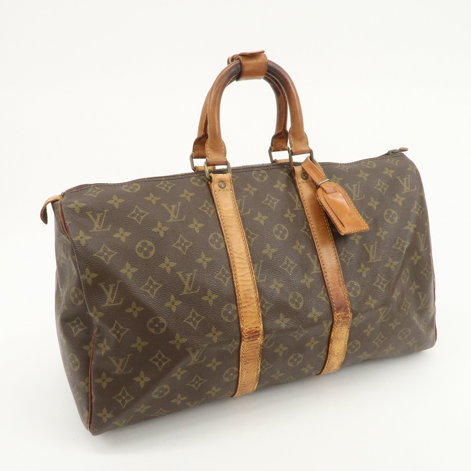 Louis Vuitton Monogram Keep All 45 Boston Bag Brown M41428