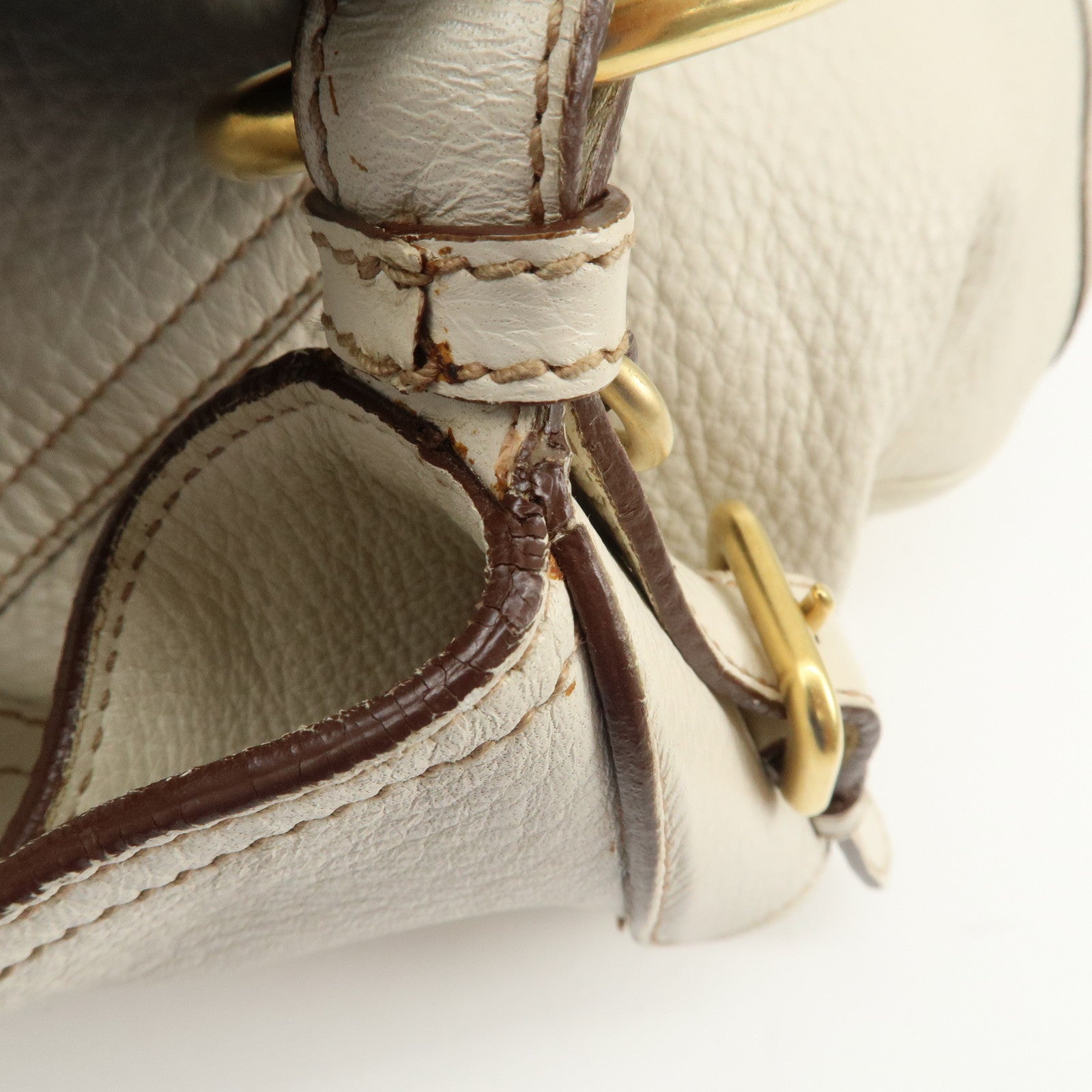 PRADA Logo Shoulder Bag Hand Bag Ivory