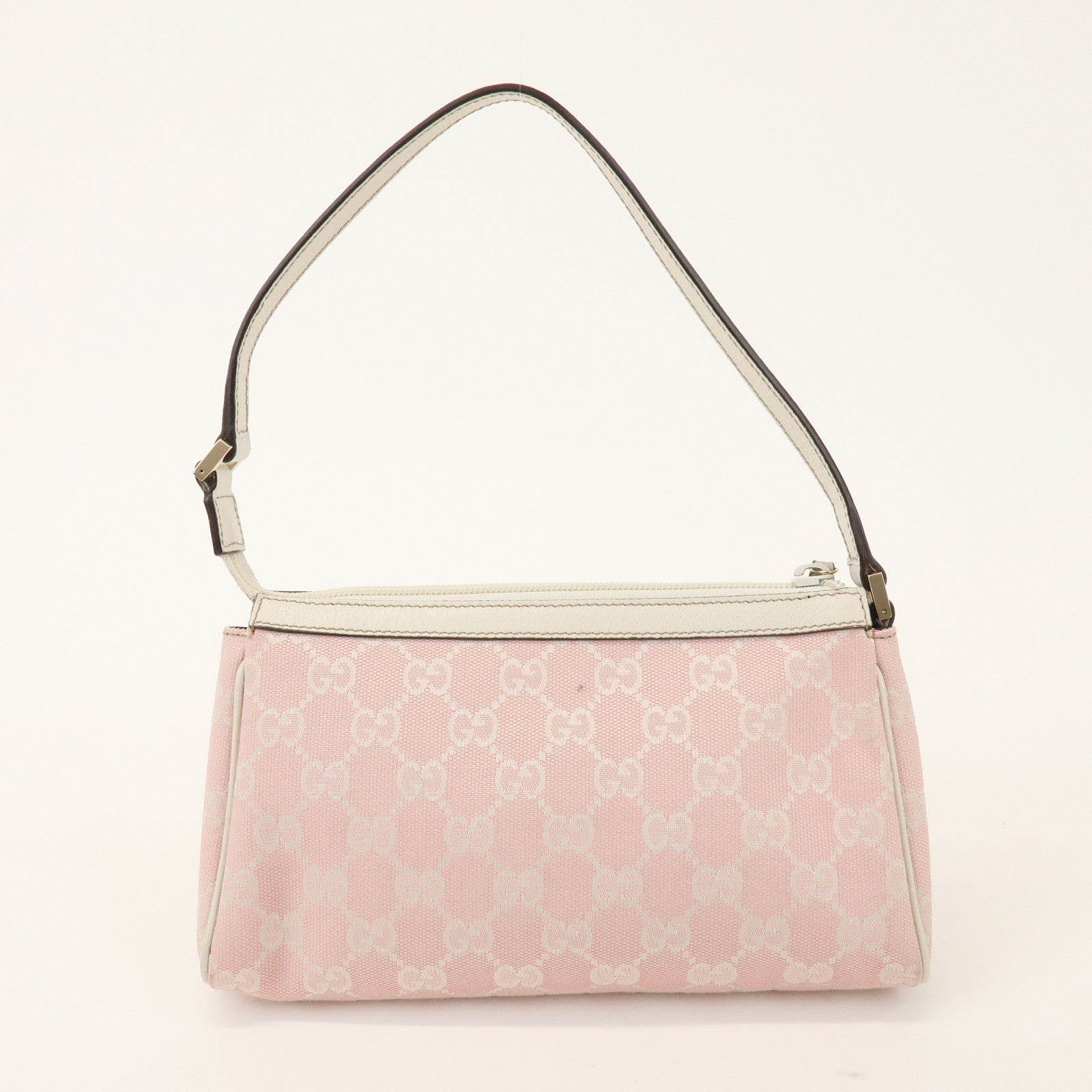 GUCCI Abbey GG Canvas Leather Accessory Pouch Hand Bag Pink 45750