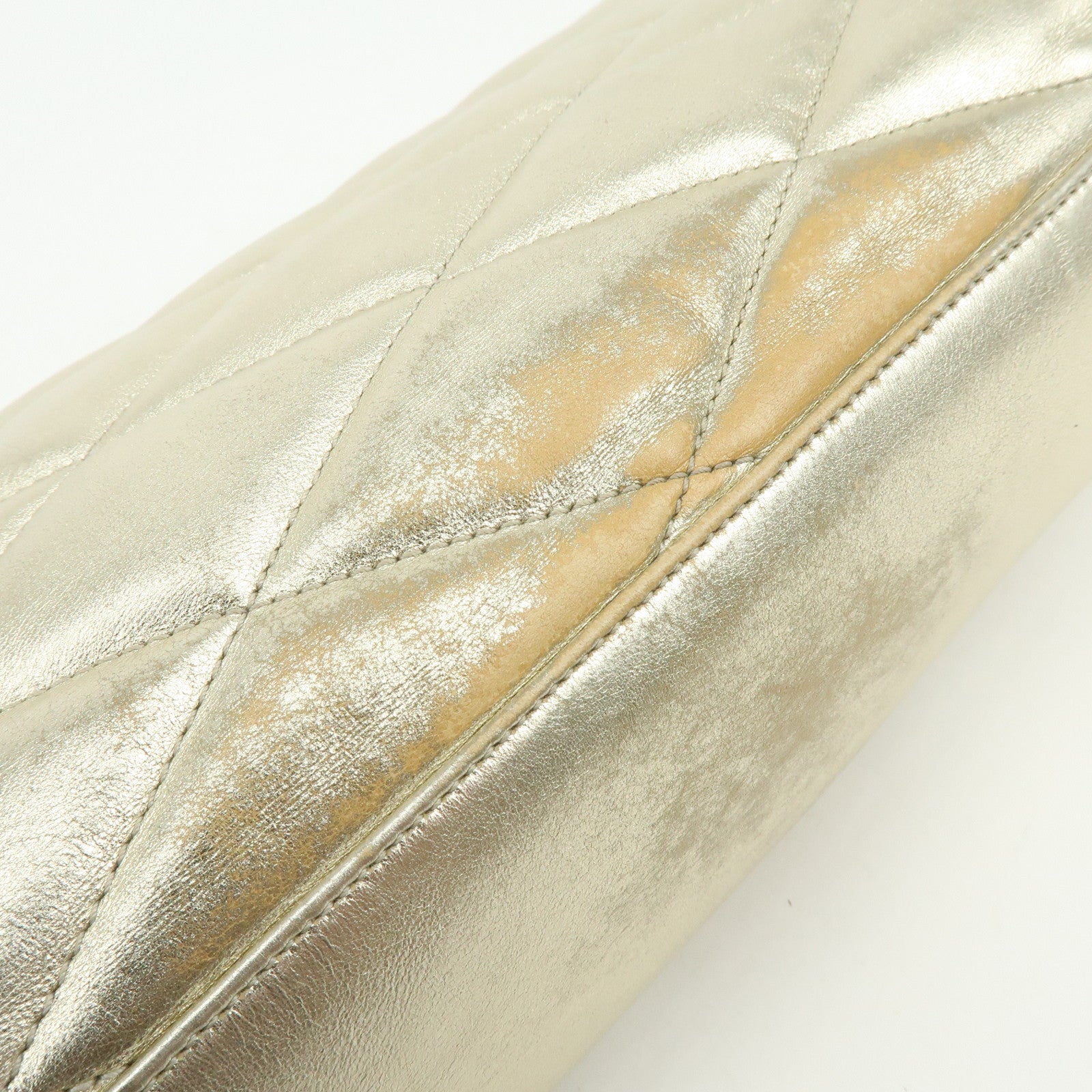 SAINT LAURENT PARIS Sade Leather Clutch Bag Gold 1655004