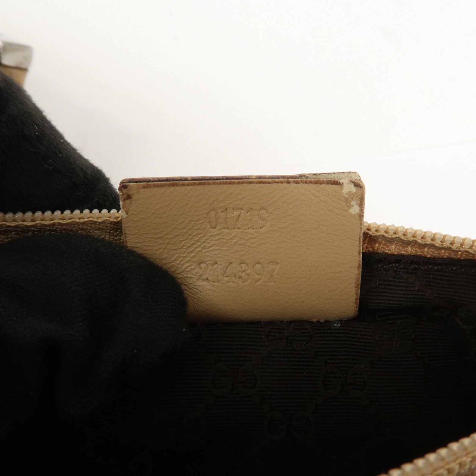 GUCCI Jackie Leather Shoulder Bag Hand Bag Beige 01719