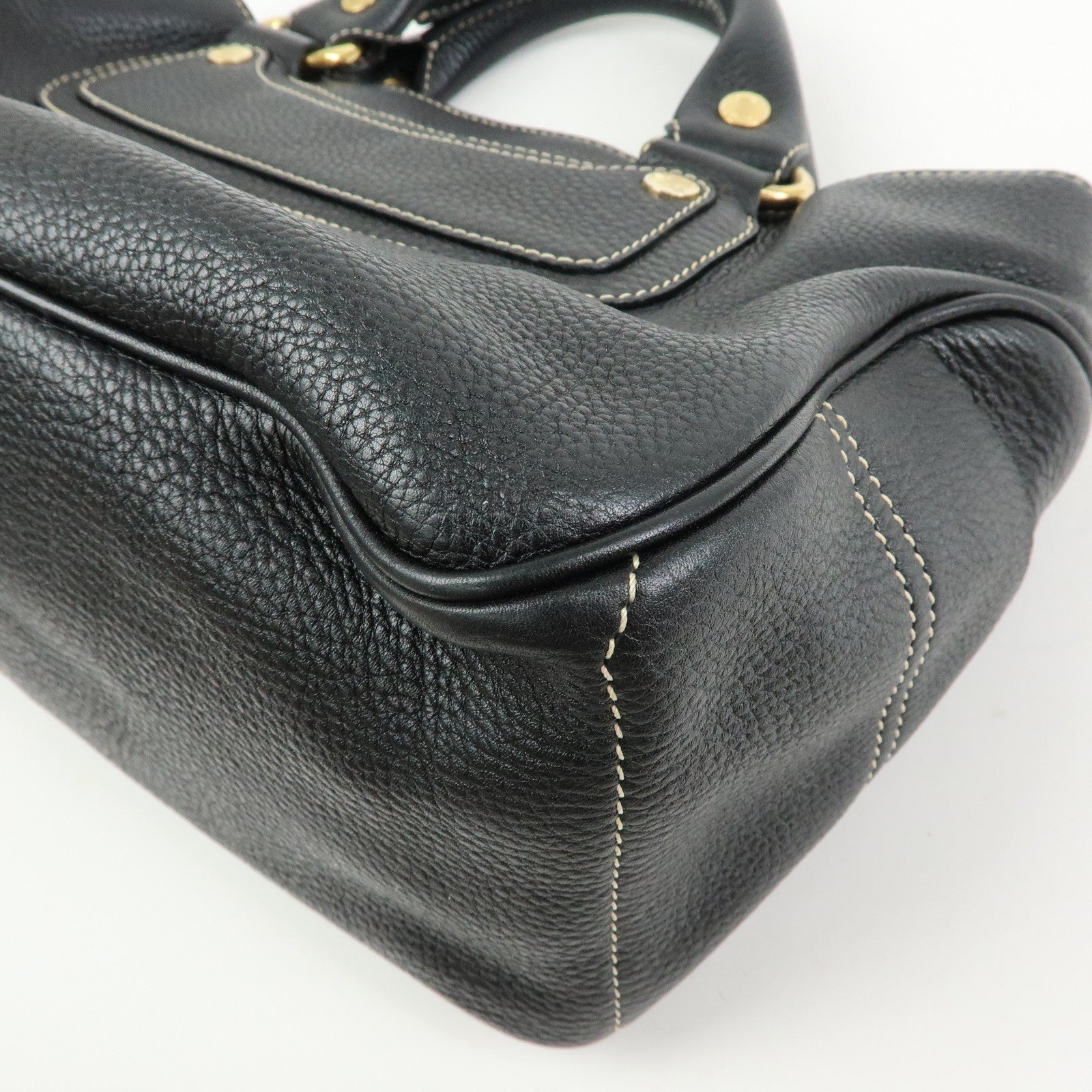 CELINE Leather Boogie Bag Hand Bag Black
