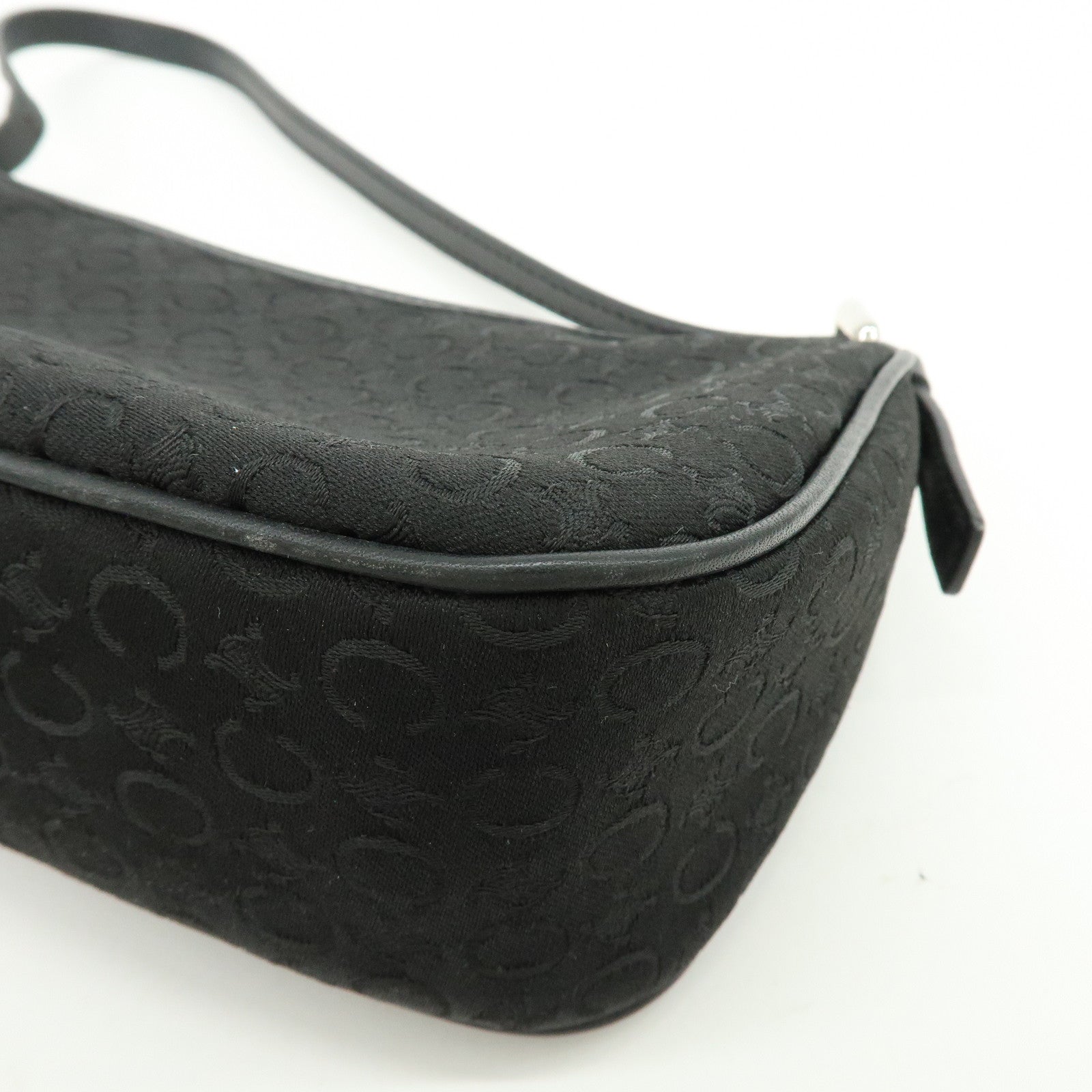 CELINE C Macadam Leather Shoulder Hand Bag Accessory Pouch Black