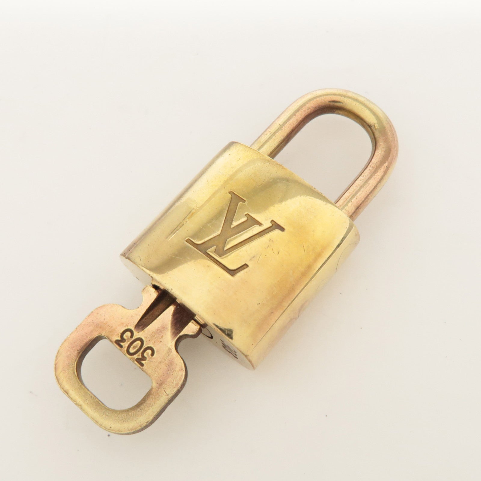 Louis Vuitton Set of 10 Lock & Key Cadena Key Lock Metal Gold Used