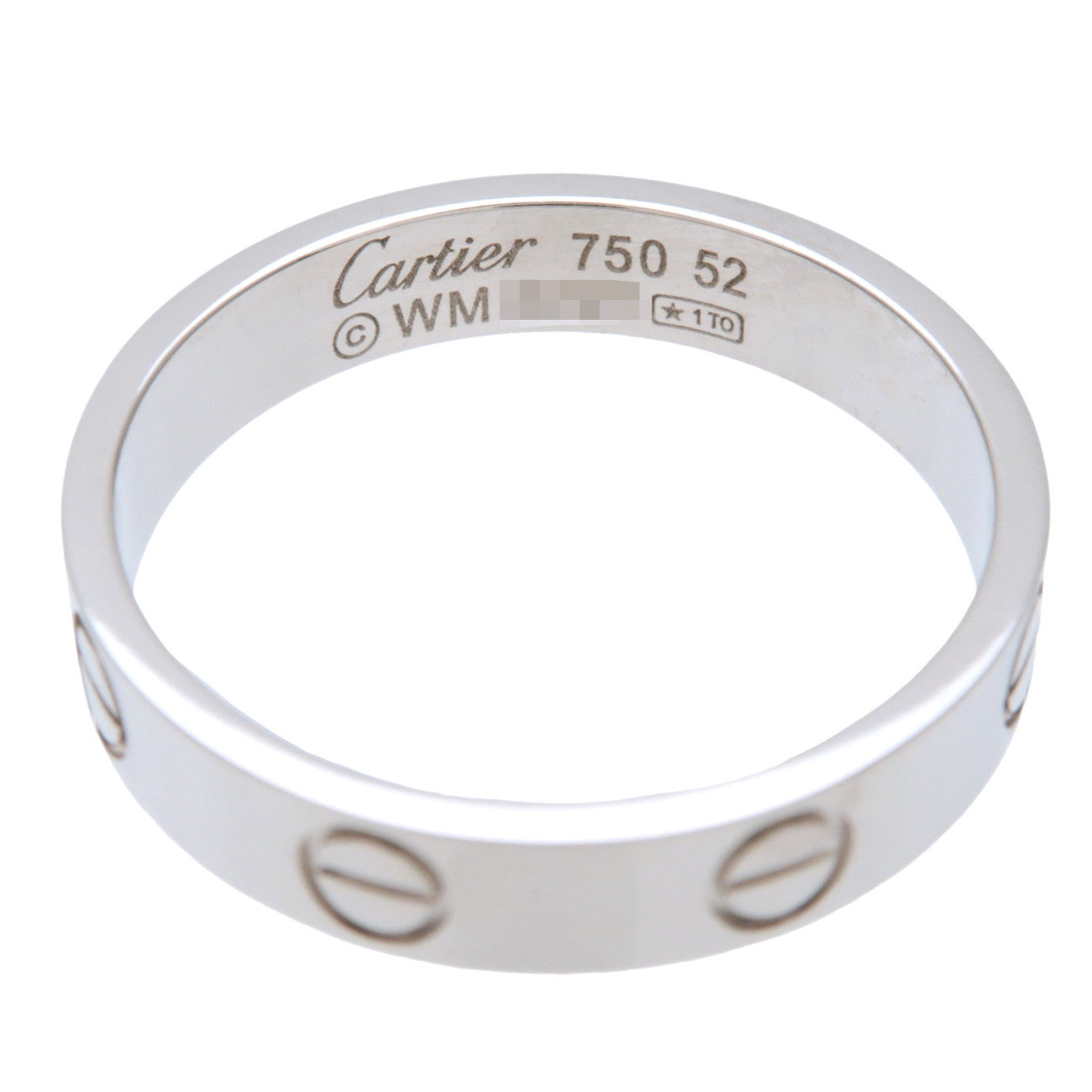 Cartier Mini Love Ring K18WG 750WG White Gold #52 US6-6.5 EU52