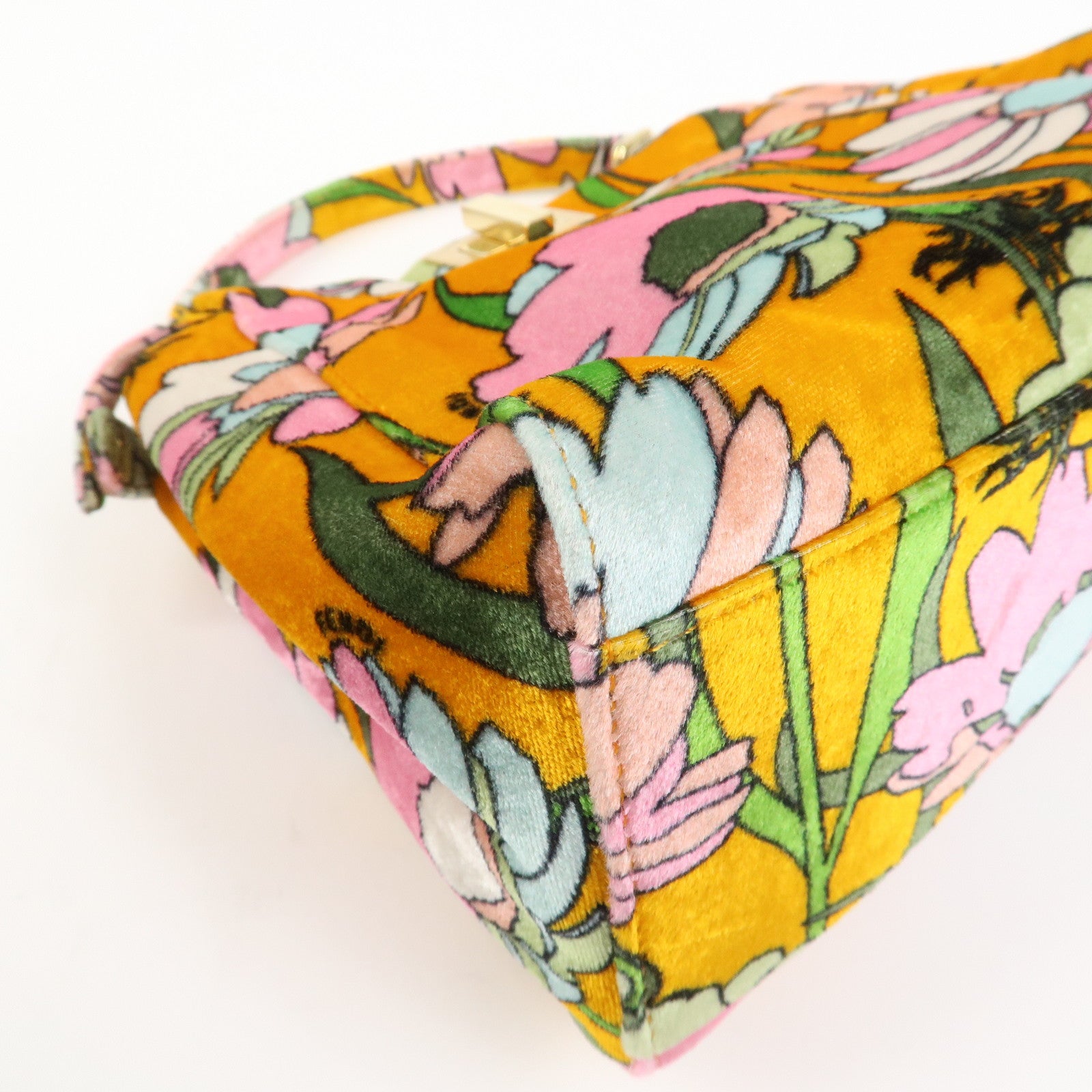 FENDI Peekaboo Small Velour 2Way Shoulder Bag Hand Bag BN244