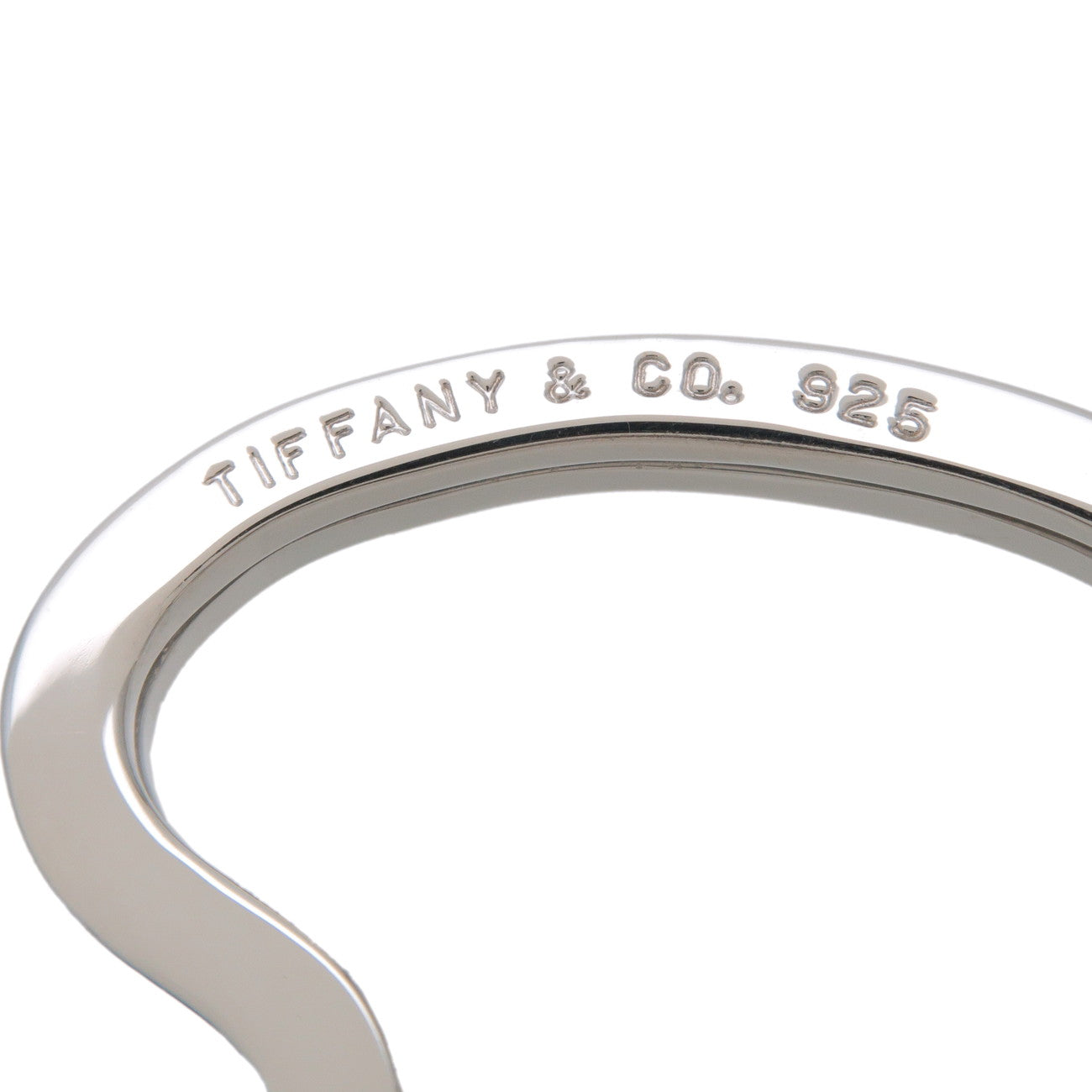 Tiffany & Co Heart Plate Key Ring Key Chain Bag Charm SV925 Silver