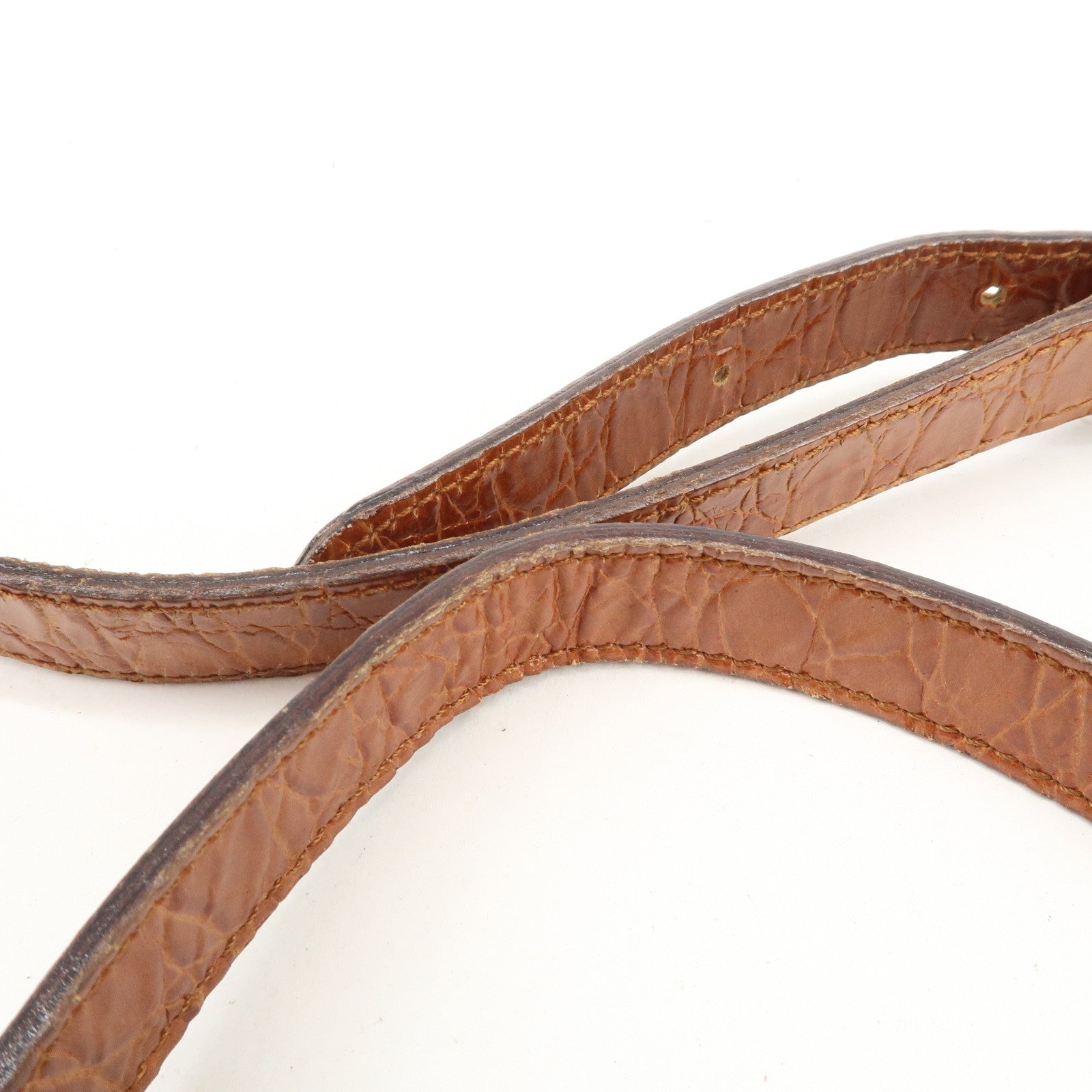 Ferragamo Vara Emboss Leather Shoulder Bag Crossbody Bag Brown