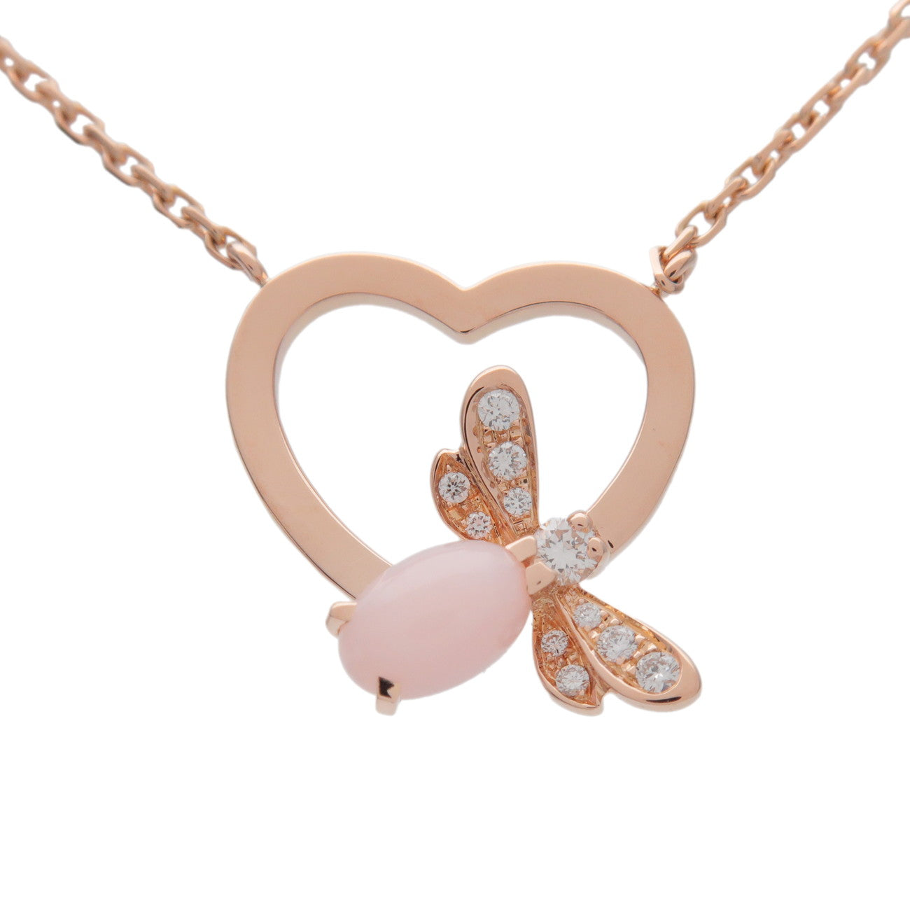 CHAUMET Attrape Moi Diamond Pink Opal Necklace K18 750PG Rose Gold