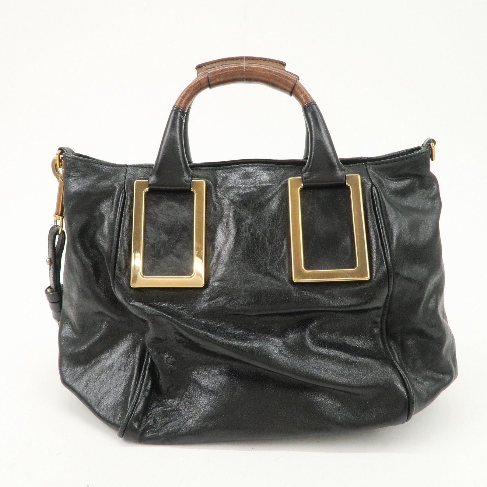 Chloe ETHEL Leather 2Way Hand Bag Shoulder Bag Crossbody Bag Black