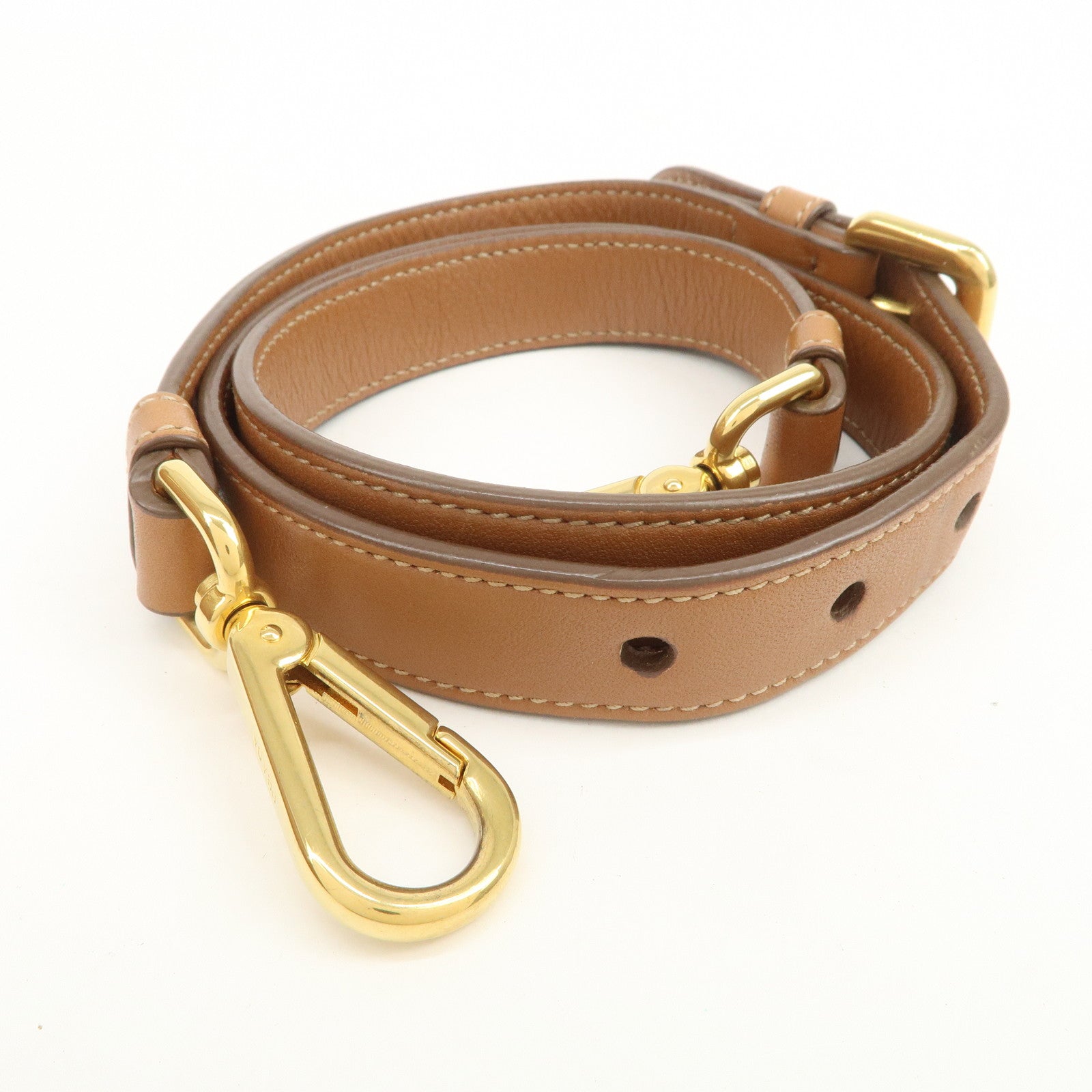 PRADA Calf Leather 2Way Bag Hand Bag Shoulder Bag Brown BN1902