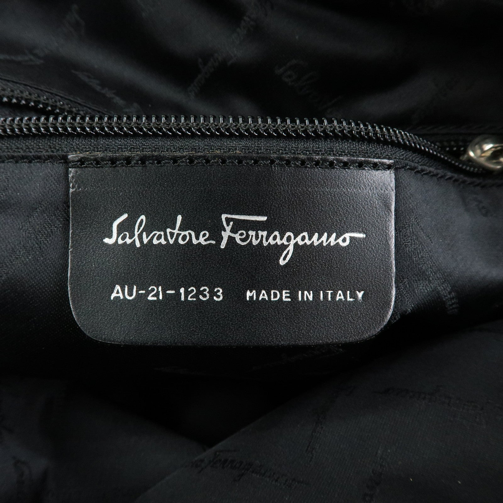 Ferragamo Vara Nylon Leather Boston Bag Shoulder Bag Black