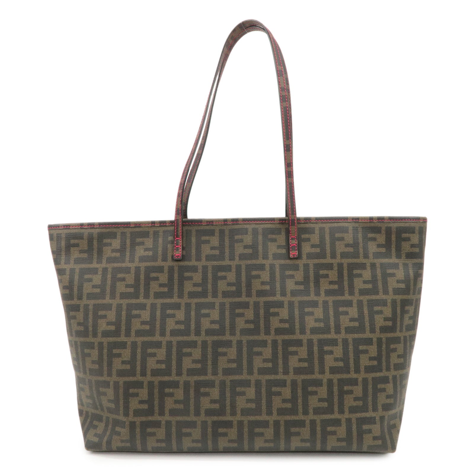 FENDI Zucca PVC Tote Bag Shoulder Bag Brown 8BH185-UZD