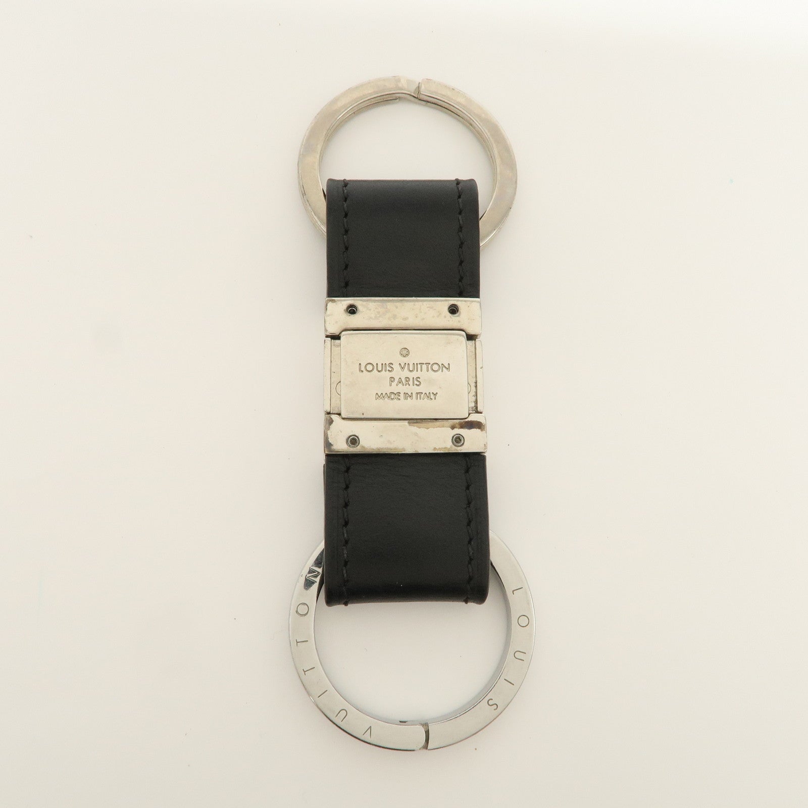 Louis Vuitton Damier Infini Metal Leather Bag Charm Black M66953