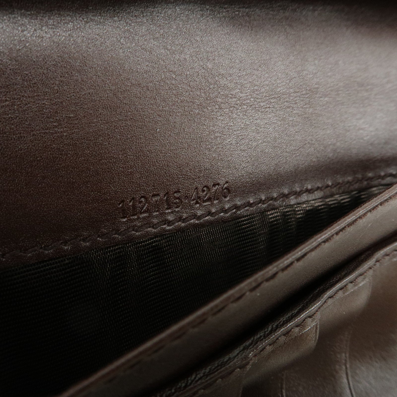 GUCCI Guccissima Leather W Hook Bi-Fold Long Wallet Brown 112715