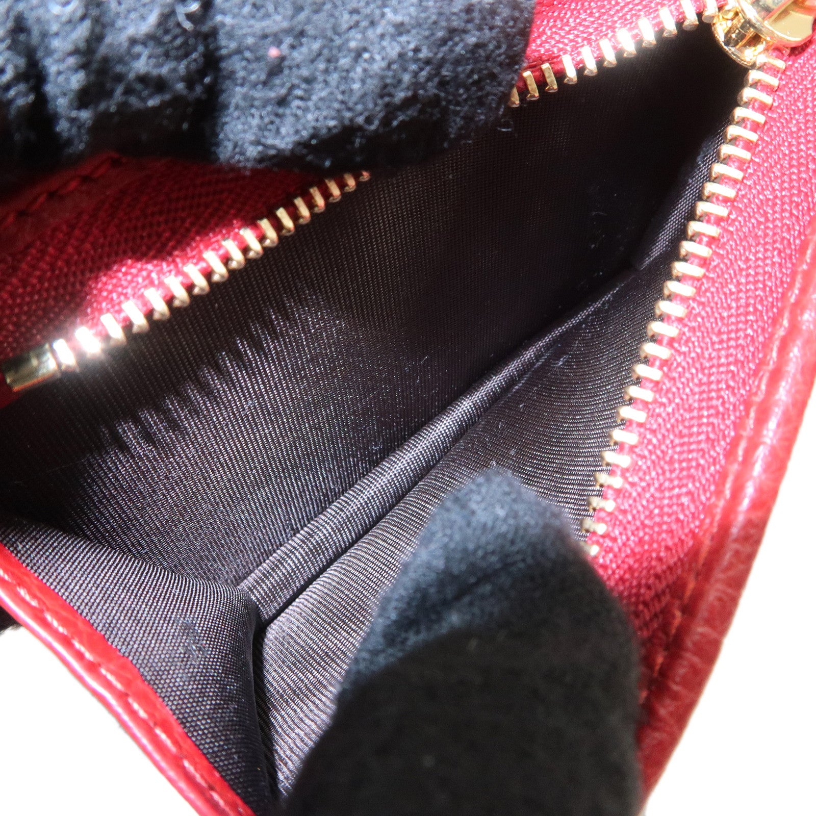 GUCCI GG Marmont Double G Mini Wallet Compact Wallet Red 456126 Used