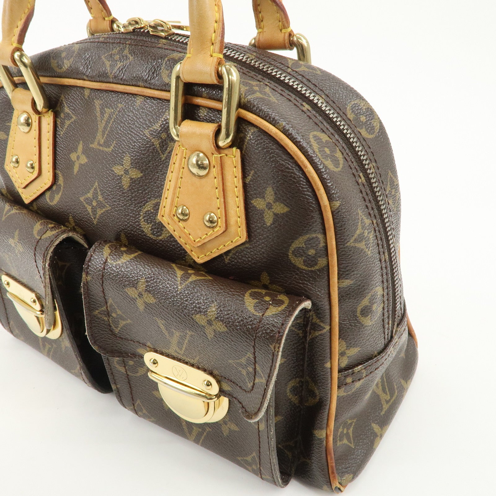 Louis Vuitton Monogram Manhattan PM Hand Bag Brown M40026
