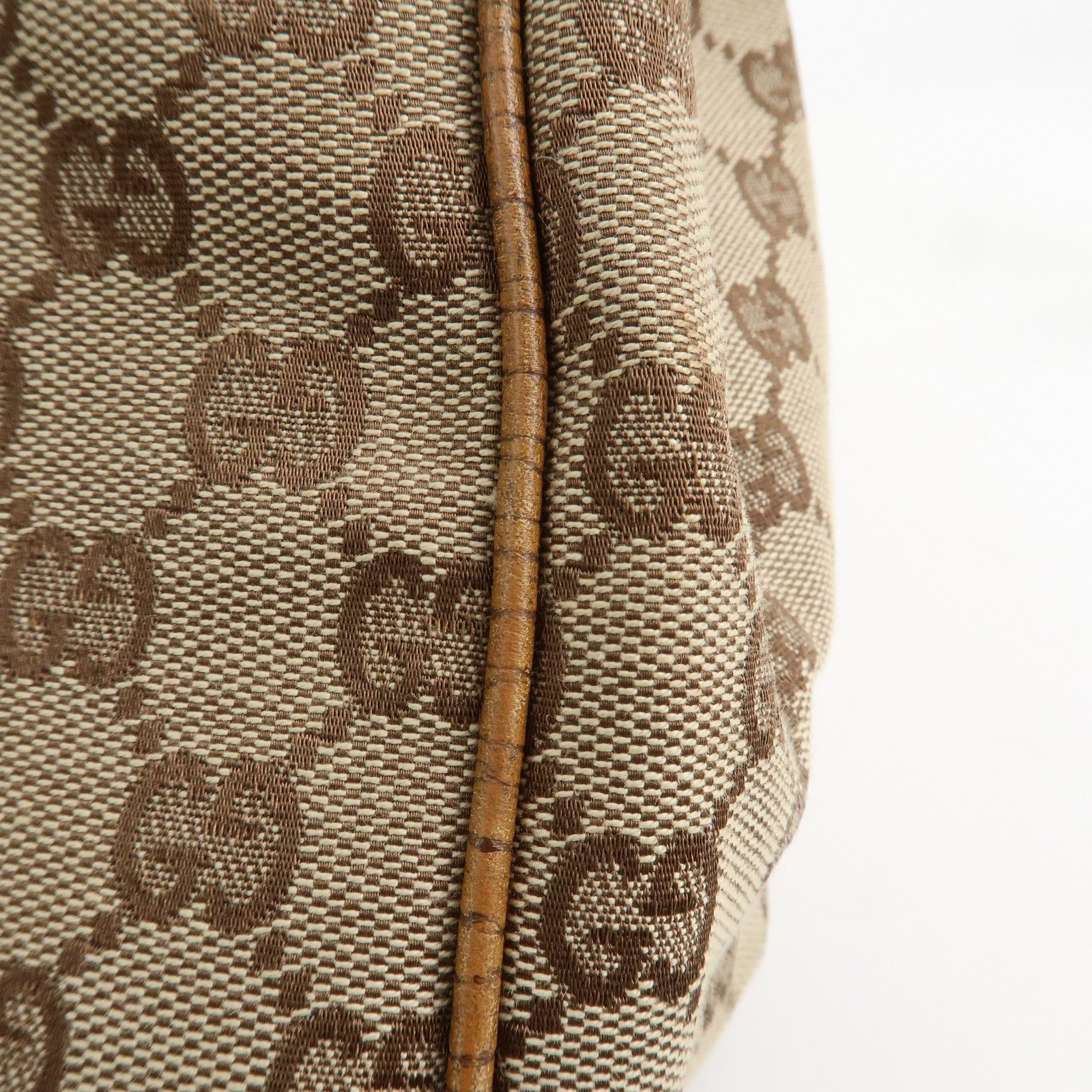 GUCCI GG Canvas Wood Handle Shoulder Bag Hand Bag Beige 106494 Used