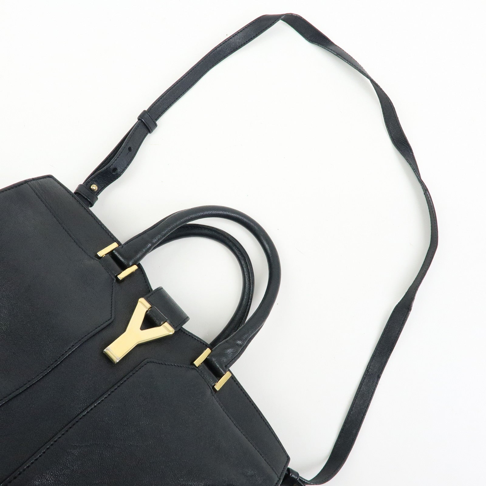 SAINT LAURENT PARIS Cabas Chyc Mini Y Line Leather 2WAY Bag 370699