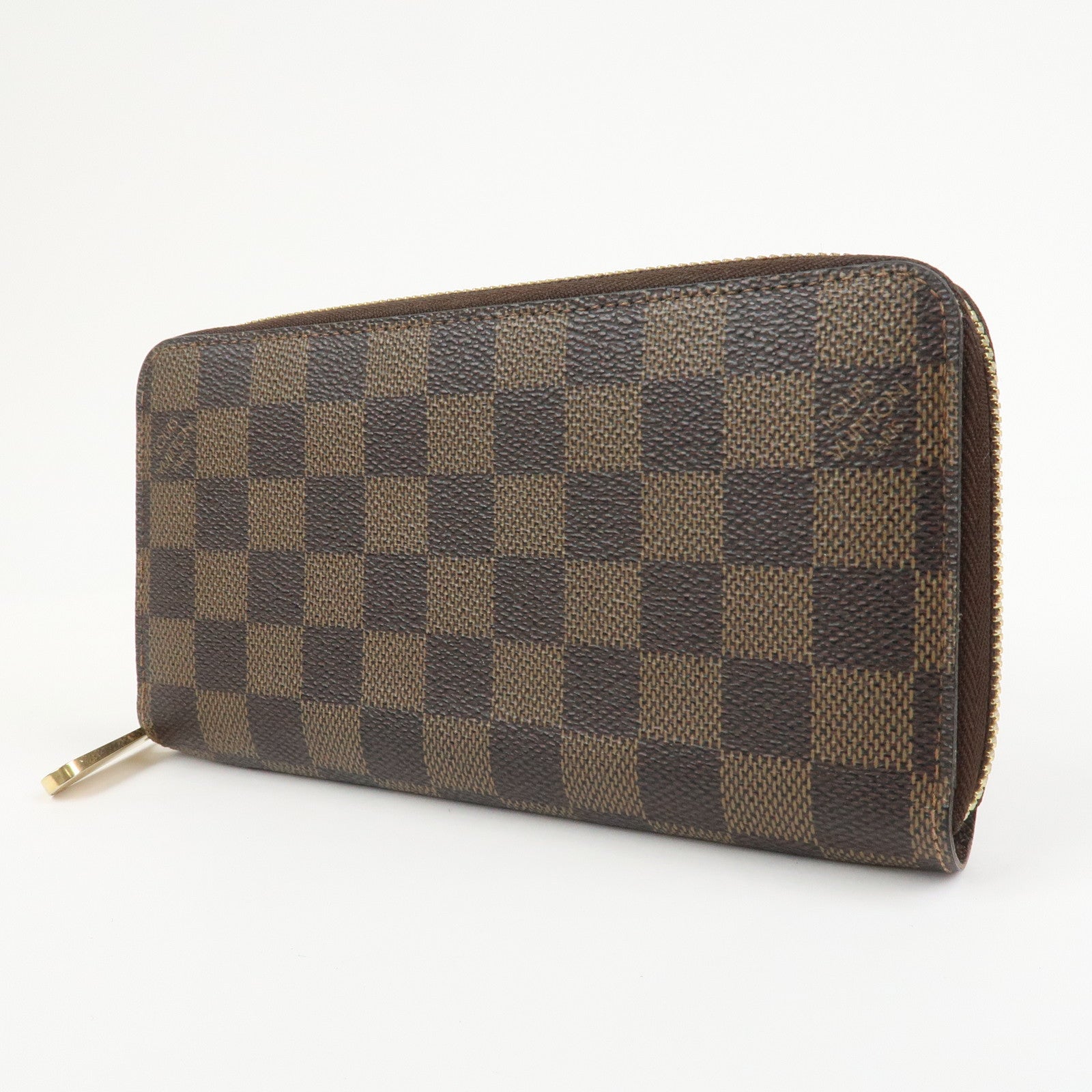 Louis Vuitton Damier Round Zippy Wallet Old Style Brown N60015