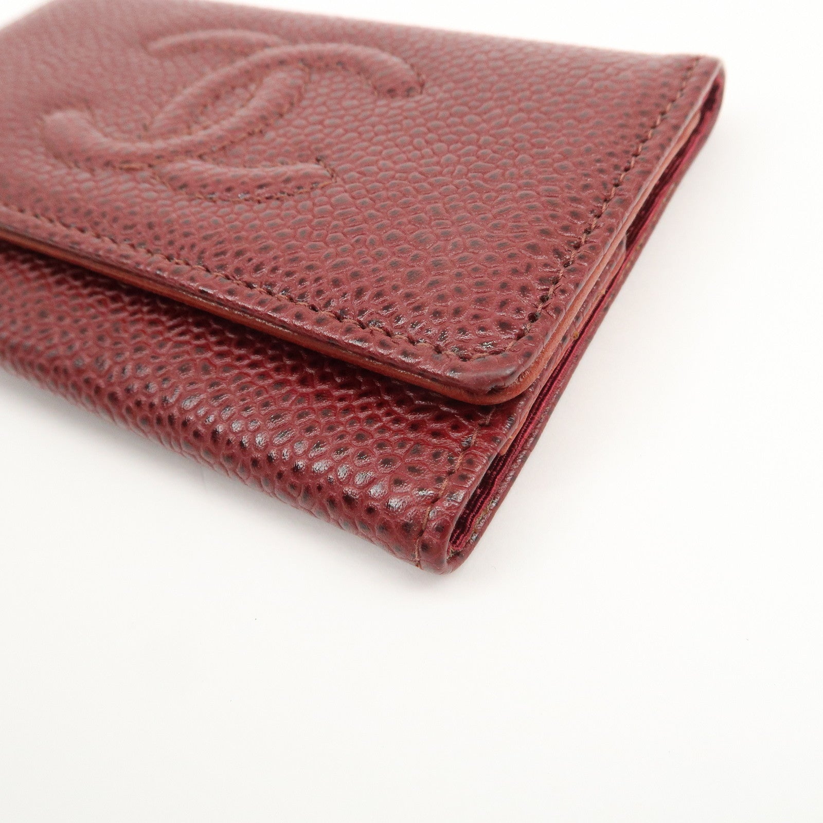 CHANEL COCO Mark Caviarskin 6 Rings Key Case Key Holder A13502