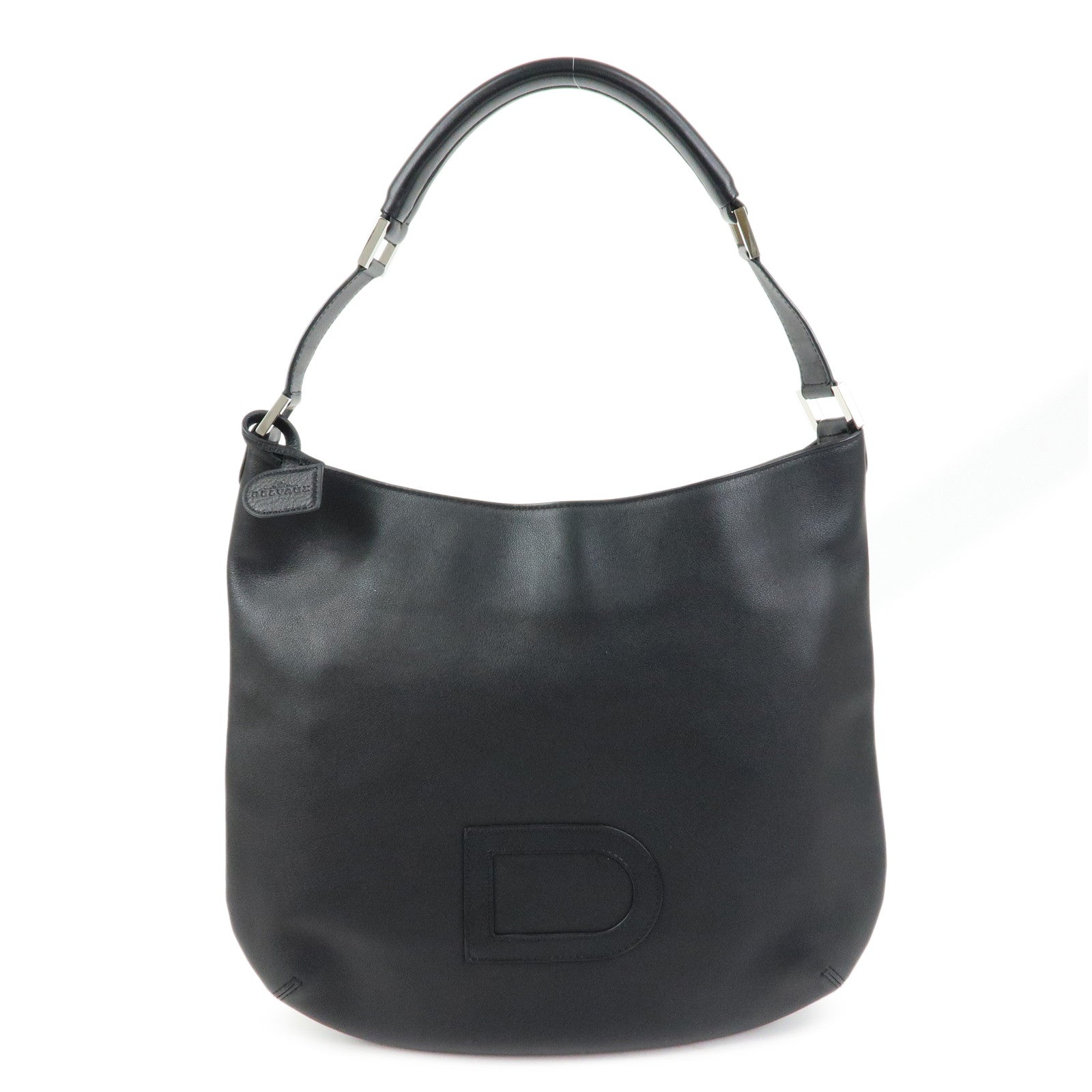 DELVAUX Louise Leather Shoulder Bag Hand Bag Black