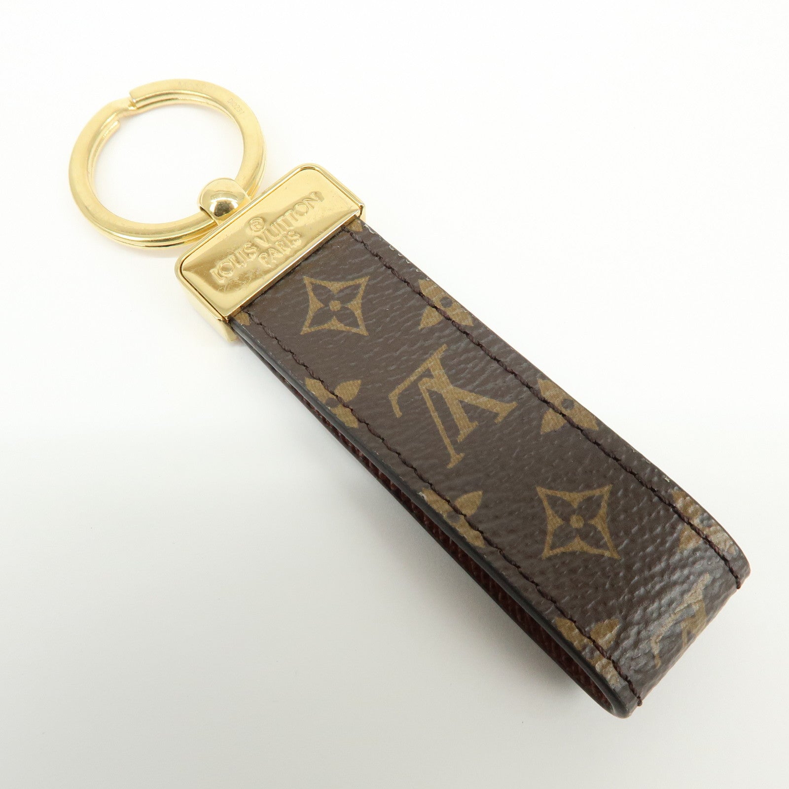 Louis Vuitton Monogram Dragonne Key Chain Key Holder Brown M65221