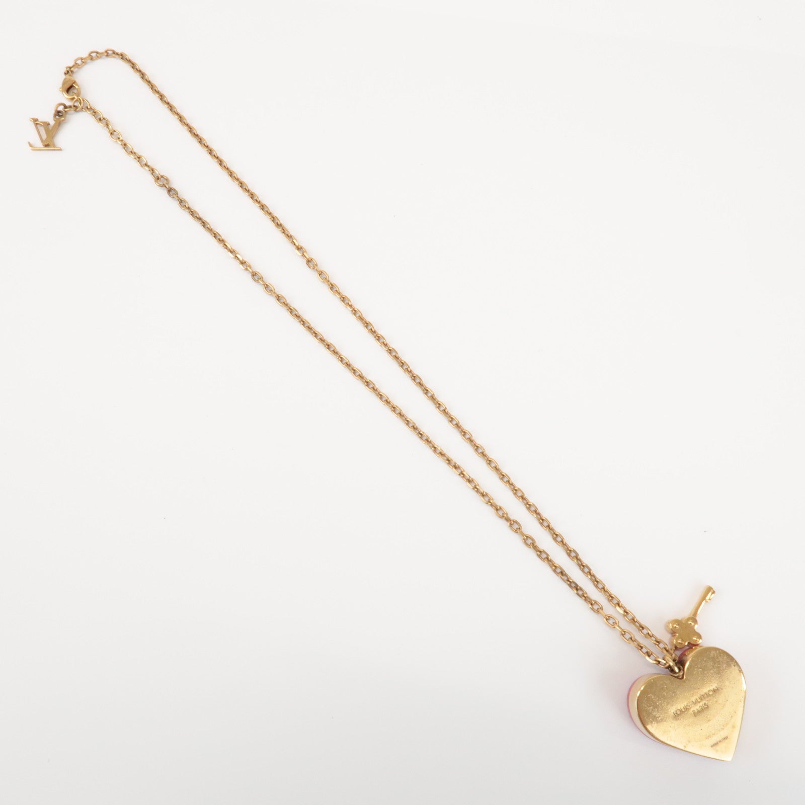 Louis Vuitton Pandentif Lock Me Necklace Metal Regsin Gold M66516