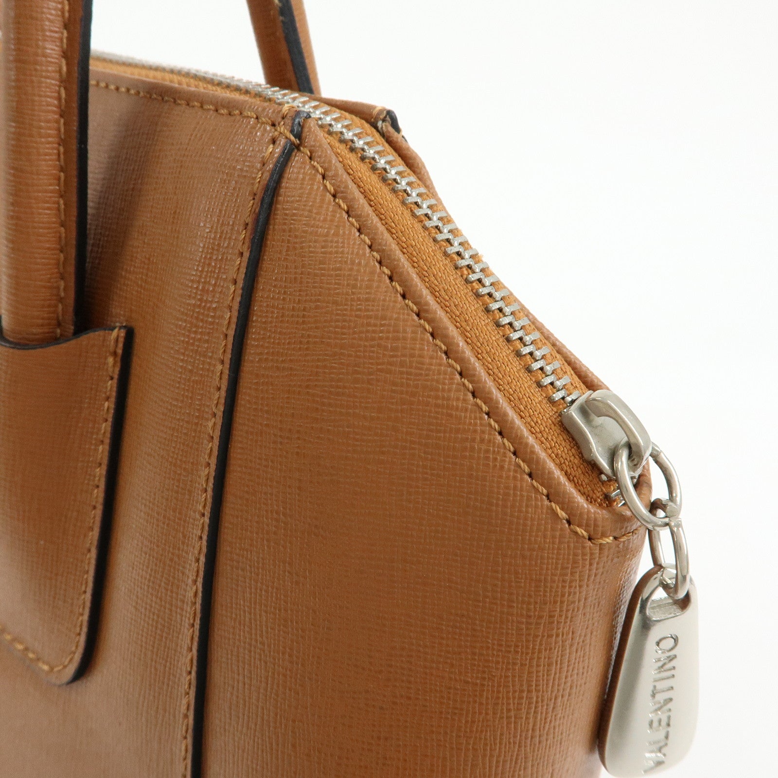 VALENTINO Leather 2Way Bag Hand Bag Shoulder Bag Brown