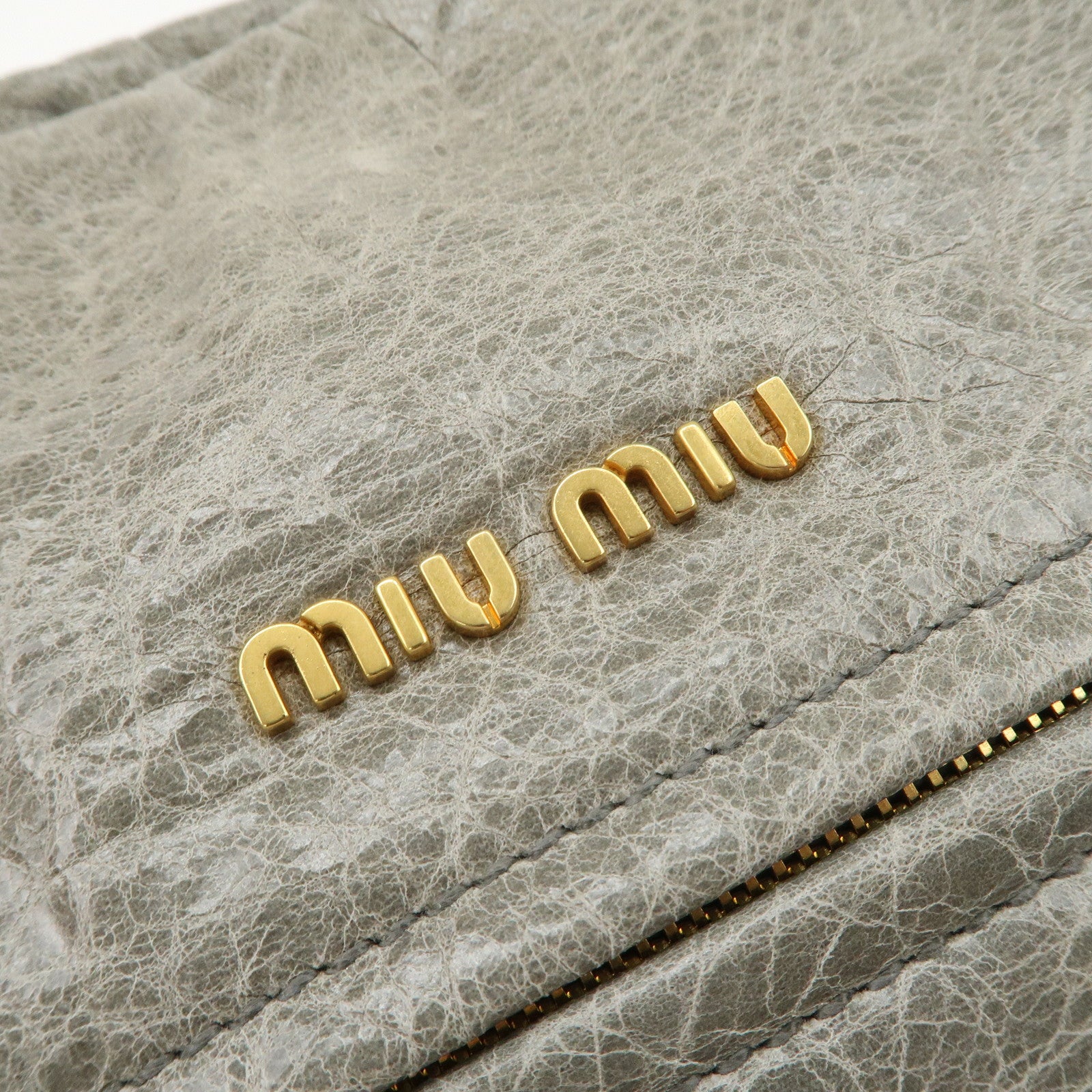 MIU MIU Nappa Leather Hand Bag Emerald Green Used