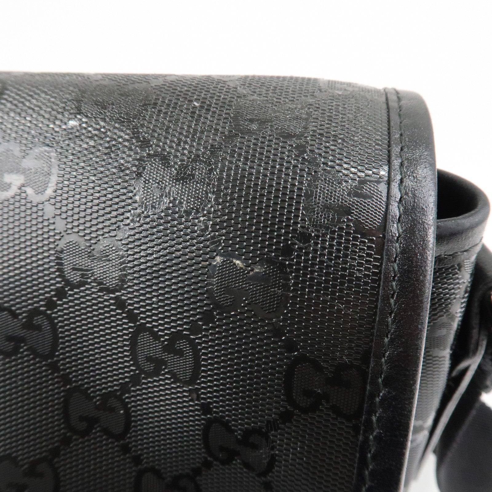 GUCCI GG Implement Canvas Shoulder Bag Crossbody Bag Black 201732