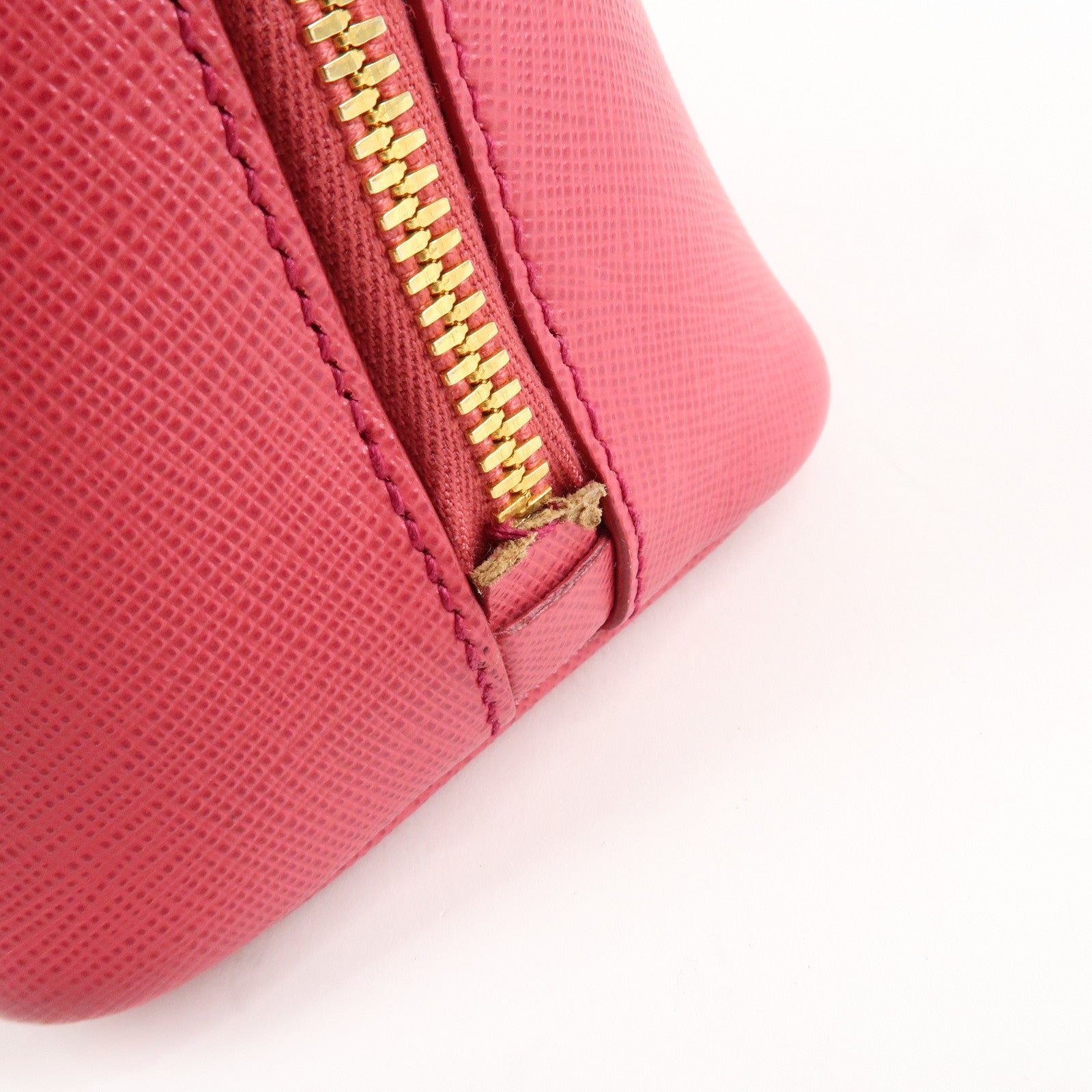 PRADA Promenade Small Saffiano Leather 2Way Bag Hand Bag Pink BL0838 Used