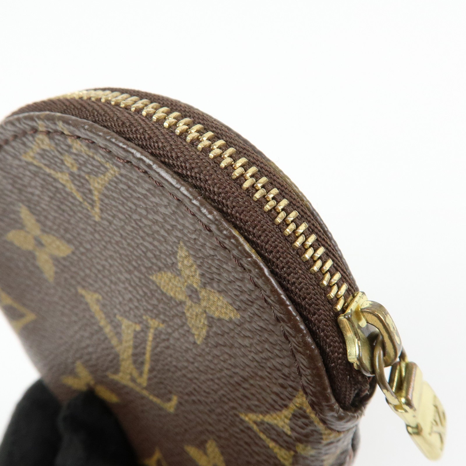Louis Vuitton Monogram Porte Monnaie Rond Coin Case Brown M61926
