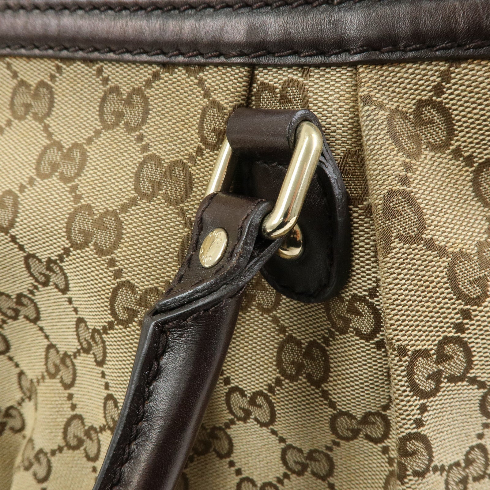 GUCCI Sukey Interlocking G GG Canvas Leather 2Way Bag Brown 247902