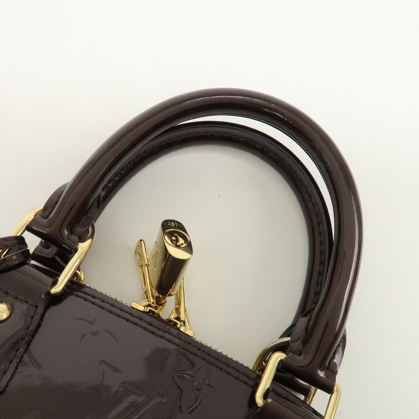 Louis Vuitton Monogram Vernis Alma BB 2Way Hand Bag Amarante M91678
