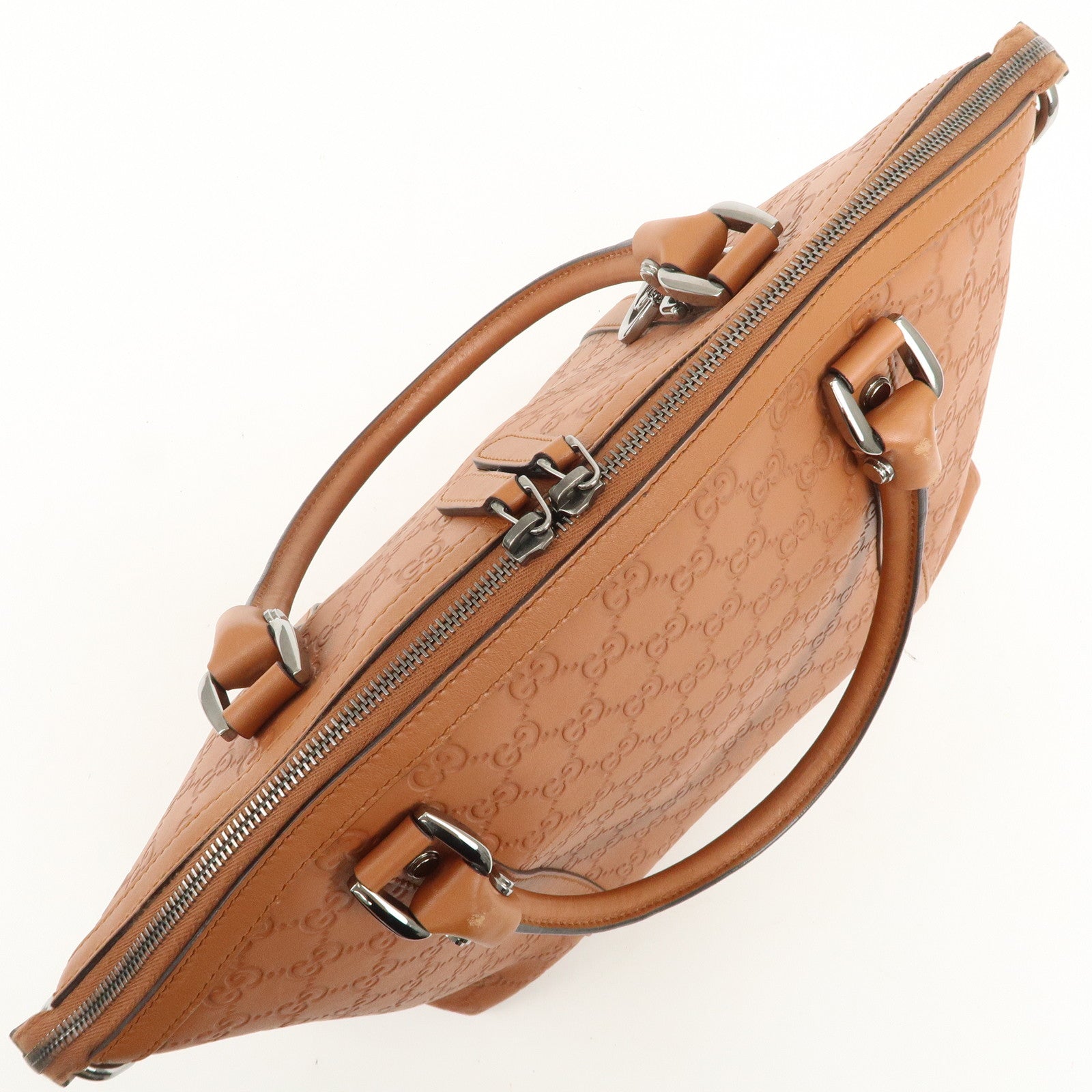 GUCCI Guccissima Interlocking G 2Way Bag Hand Bag Brown 341503