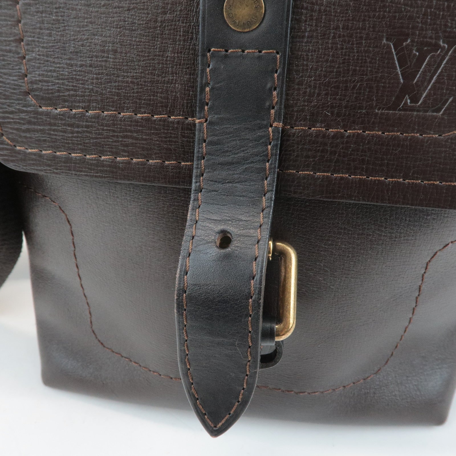 Louis Vuitton Utah Calf Leather Shoulder Bag Crossbody Bag Cafe M92995 Used