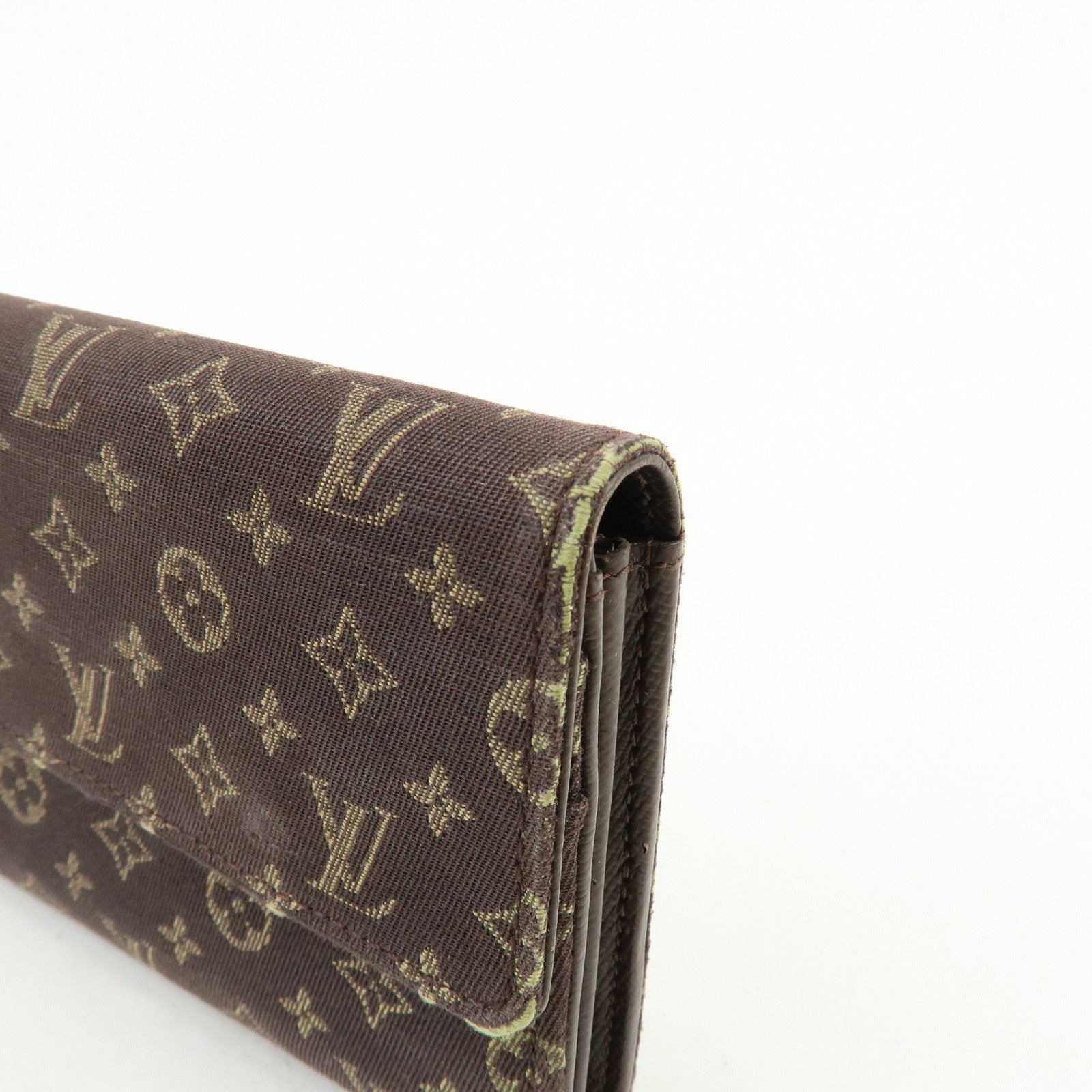 Louis Vuitton Monogram Mini Lin Canvas Long Wallet Brown M95234