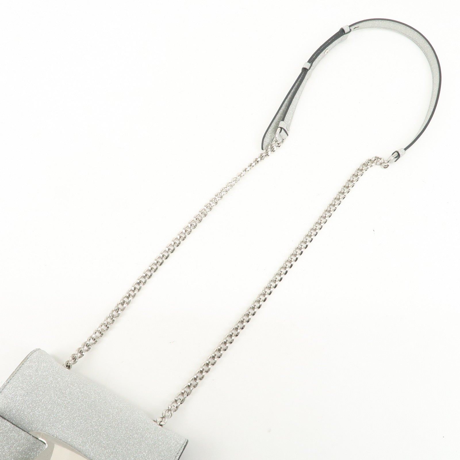Ferragamo Vara Ribbon Leather 2WAY Bag Shoulder Bag Silver