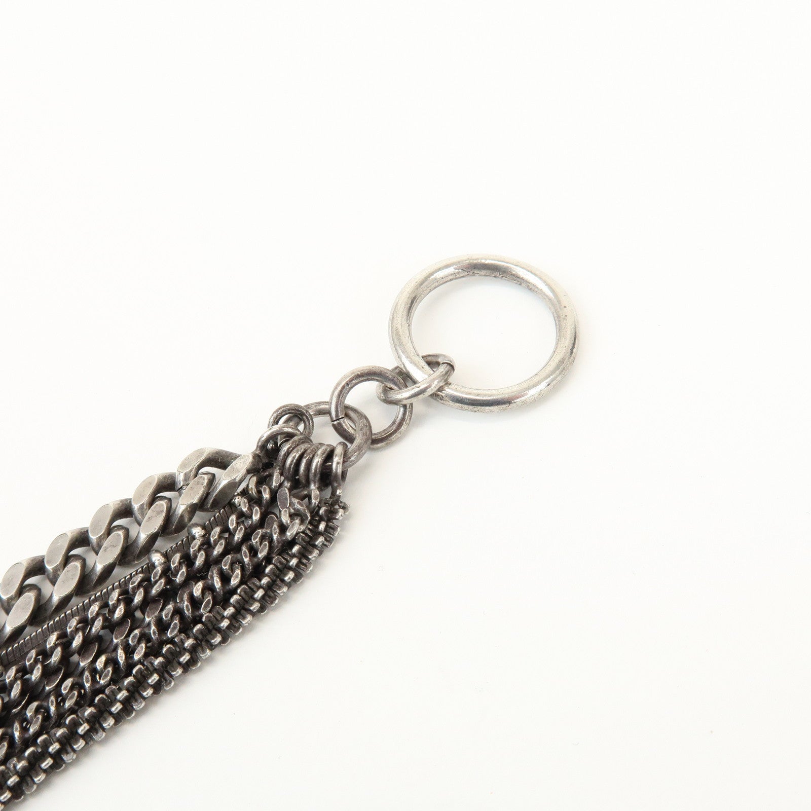 SAINT LAURENT Metal Chain Bracelet Silver