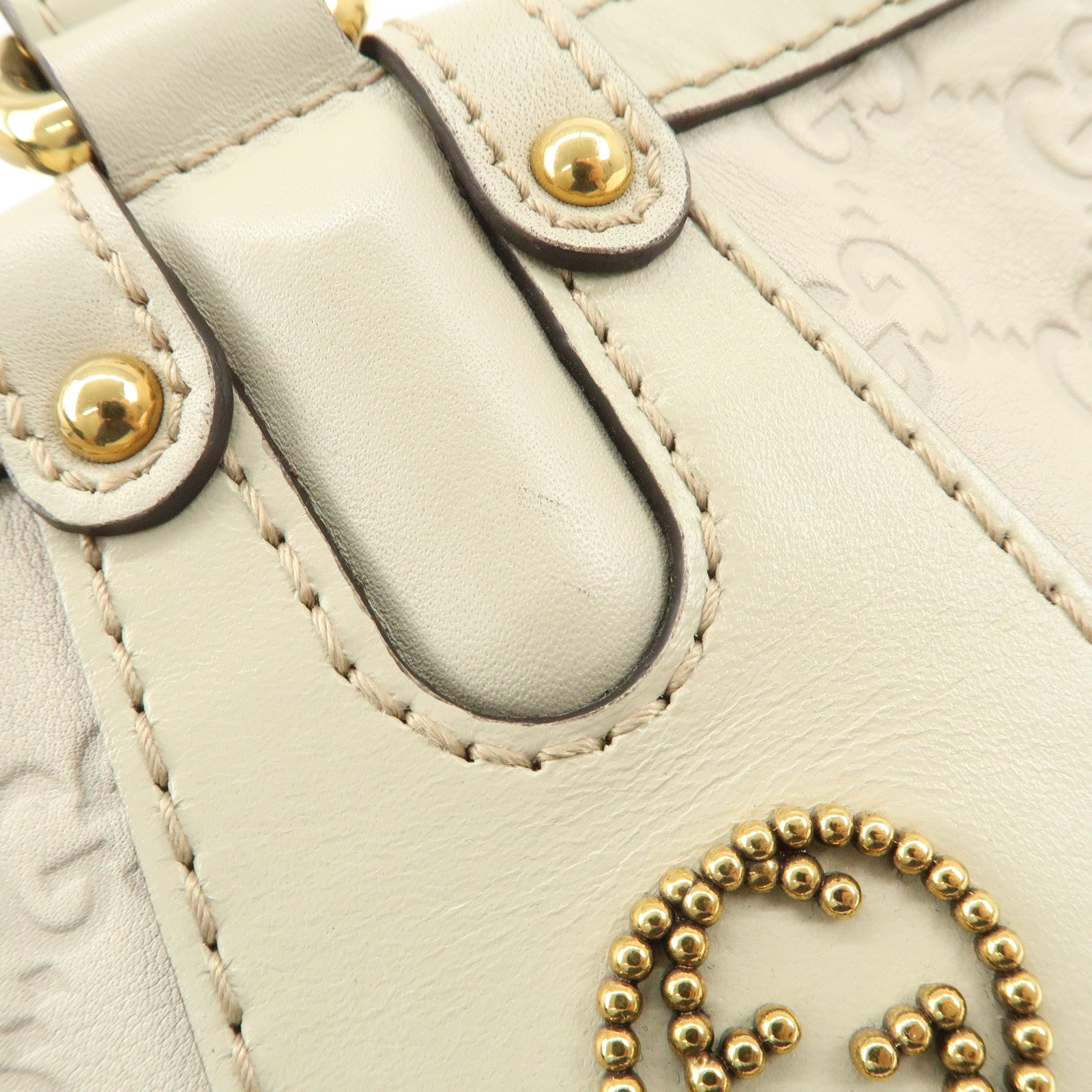 GUCCI Scarlett Guccissima Leather Tote Bag Hand Bag Beige 269953 Used